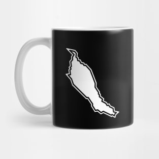 Denman Island Silhouette in Classic White - Simple and Clean - Denman Island Mug